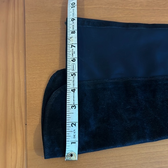 Suede black over-the-knee boots Size 39. Pull-on with stretch back. Used. - Picture 3 of 9